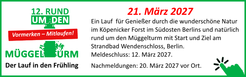 12. Lauf Rund um den Müggelturm. Link zur Webseite.